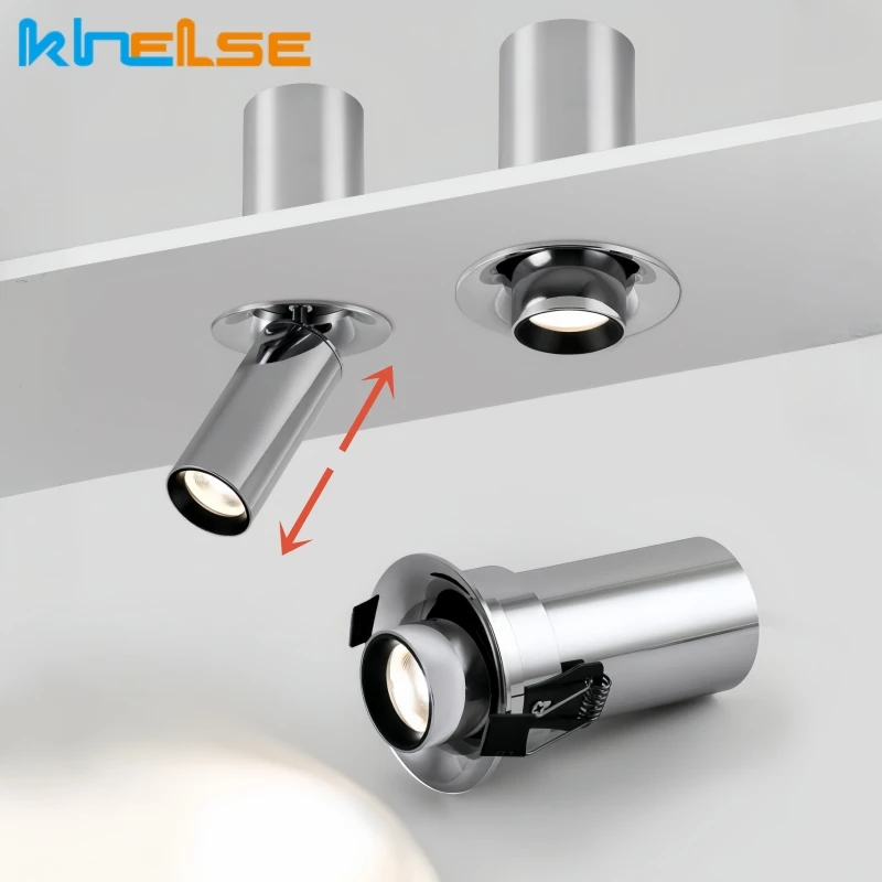 Recessed Industrial LED Anti-Glare Downlight Stretchable Rotatable Ceiling Light Bedroom Living Room Decor Spot Lighting Fixture