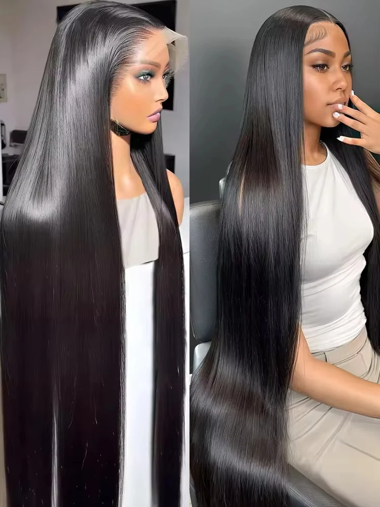 

Mossily HD 13x6 250% Straight Lace Front Human Hair Wig Brazilian Remy 40 Inch 13x4 Transparent Lace Frontal Wigs For Women