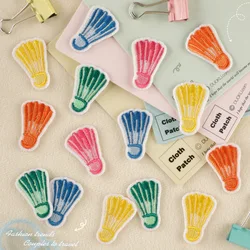 Colorful Badminton Iron-On Badge Patches for DIY Hole T-shirt Jeans Backpack Clothing Pants Notebook Appliques Decor Sticker