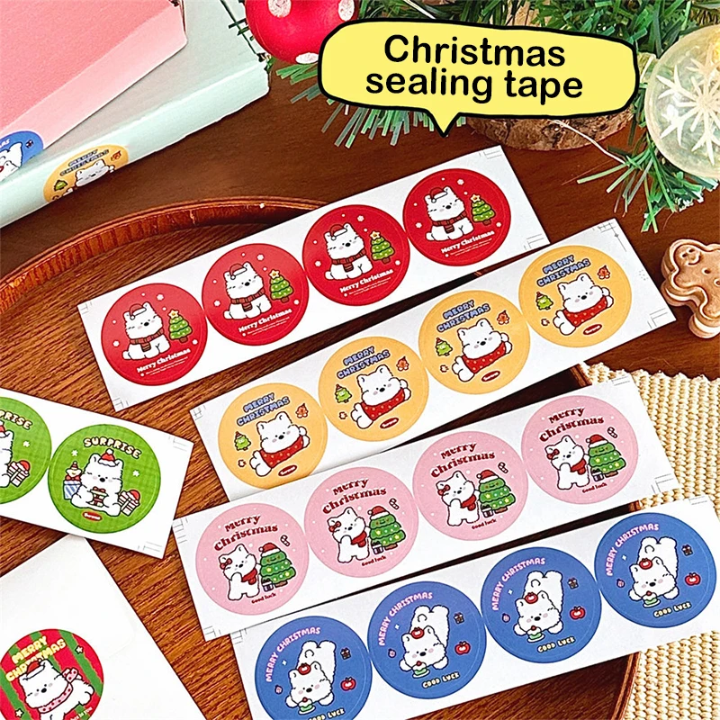 40Sheets Cartoon Cute Christmas Sealing Stickers Teacher Reward Students Stickers Self-adhesive Gifts Packaging Stickers