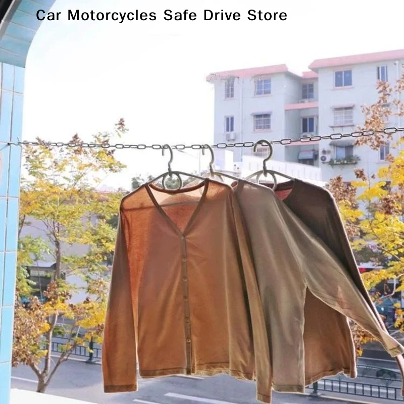 【M】1/4/6M Stainless Steel Clothesline Chain Outdoor Drying Clothes Chain Balcony Rope Iron Chain Steel Wire Rope
