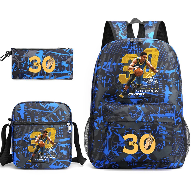 print student school bag youth backpack pencil bag shoulder bag 3-piece set