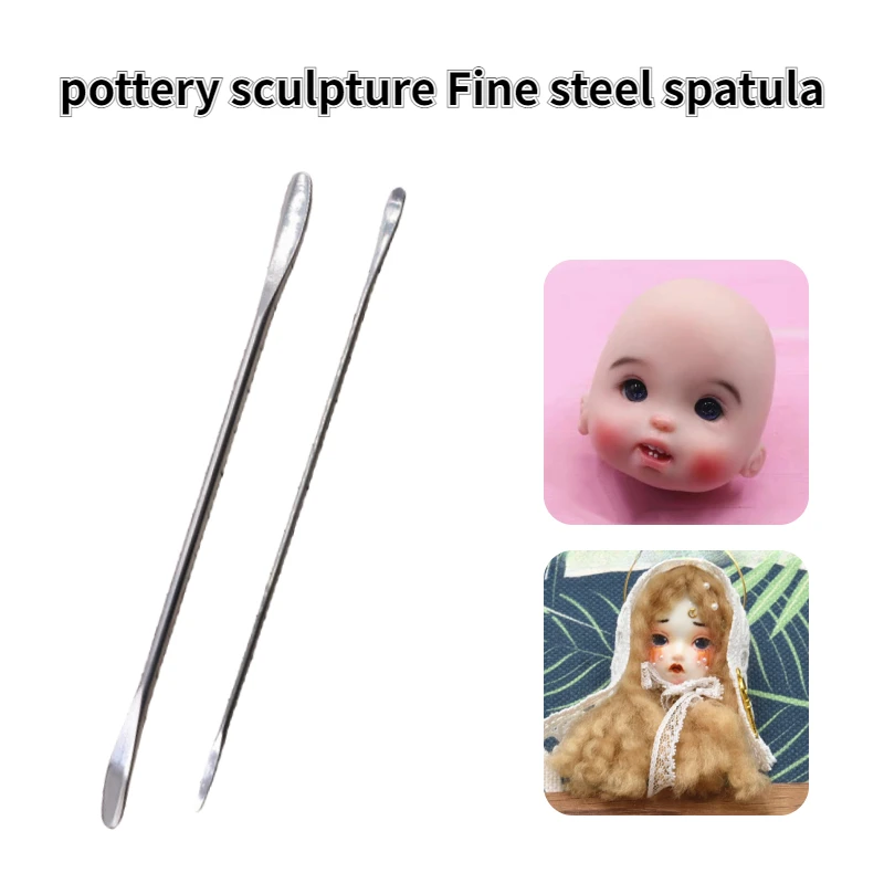Pottery Sculpture Fine Steel Eye Opening Spatula DIY Polymer Clay Doll/Anime Characters Eye/lip Detail Contouring Shaping Tool