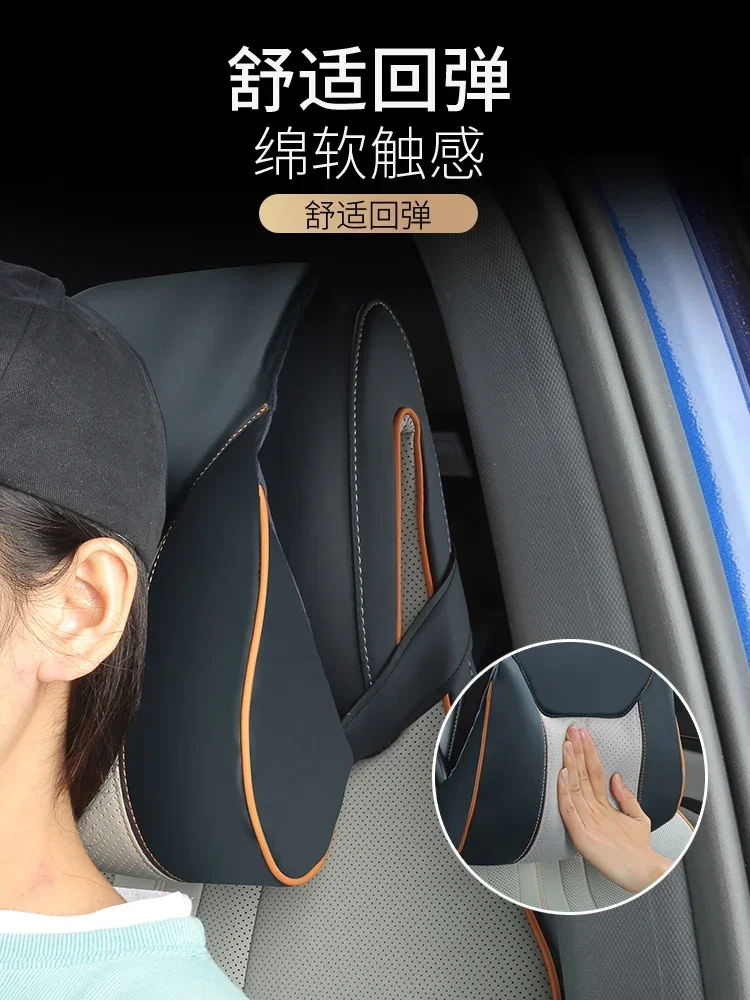 For BYD Song Plus DMi EV 2022 2023 Headrest Pillow Car Seat Neck Cushion Breathable Leather Car Seat Head Neck Rest Pad