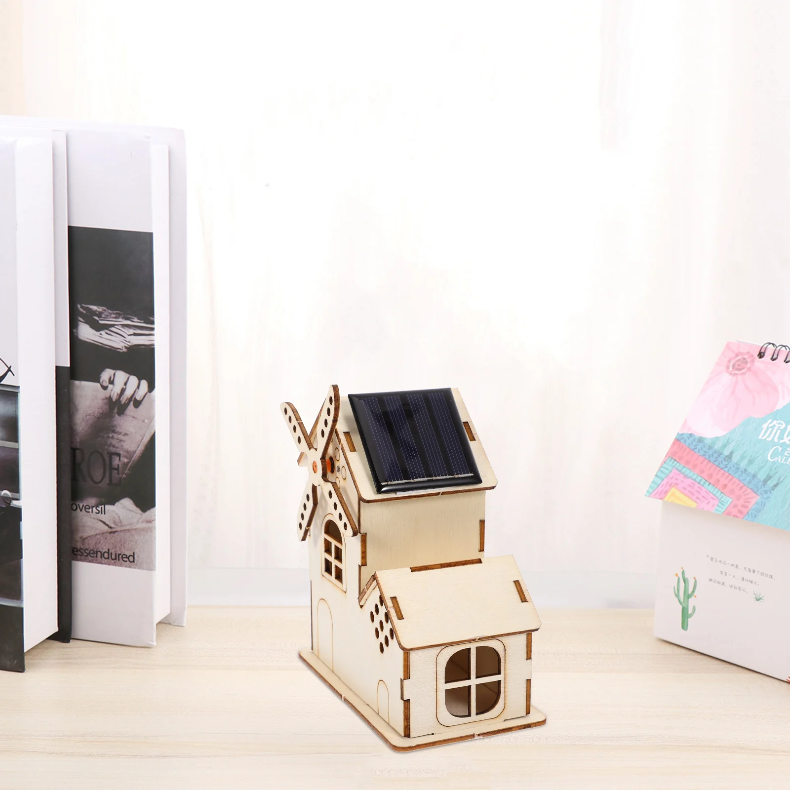 

Solar Windmill Science Kids Experiment Kit - Powered Wooden Children Playthings Projects Diy