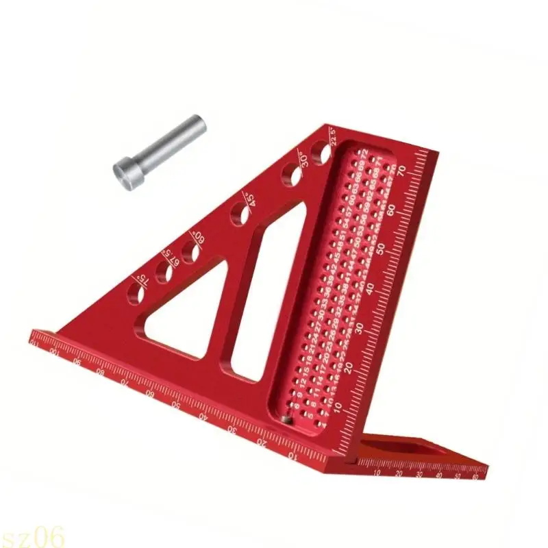Q2Q4 Multiple Angles Measuring Ruler Aluminum Woodworking Square,Angles from 22.5° to 90° Layout Tool for Carpentry