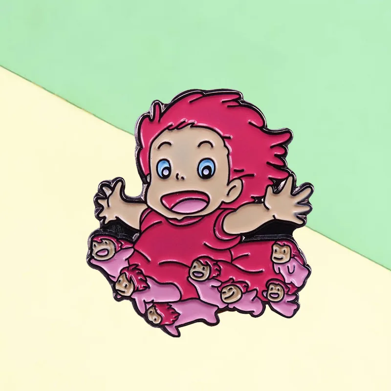 شارة شخصية كرتونية أنيمي، ملابس حقيبة ظهر لطيفة على شكل دبوس سمكة، ملابس مجوهرات عصرية، هدية للأصدقاء