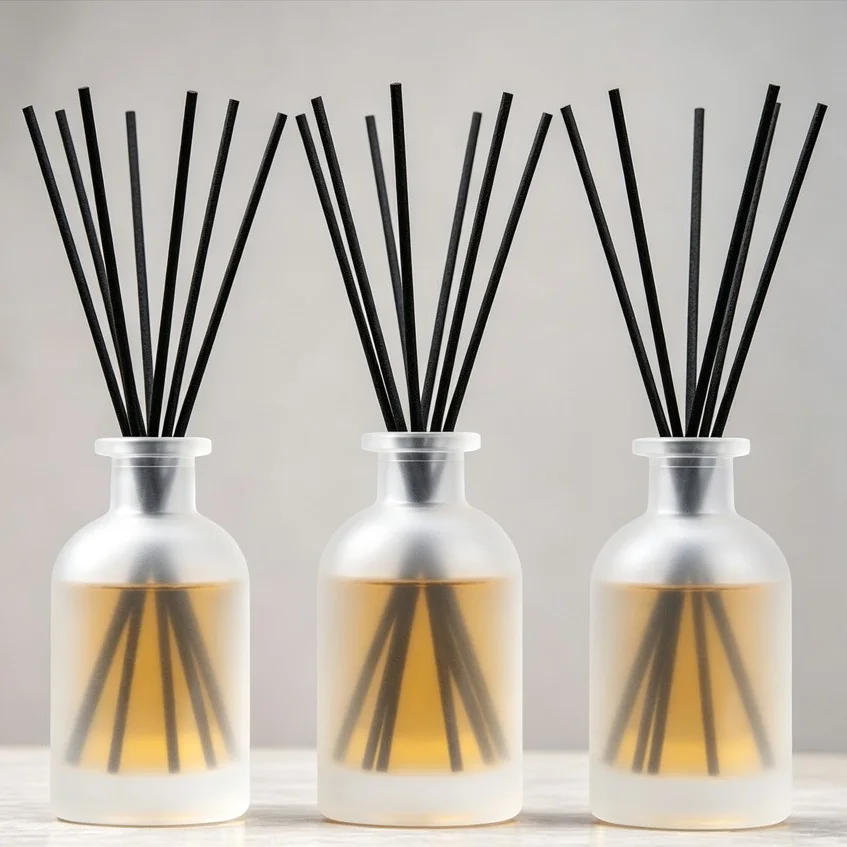 50Pcs 3mm Black Fiber Reed Diffuser Sticks Replacement Aromatherapy Diffuser Sticks for Home Bedroom Bathroom Air Freshener