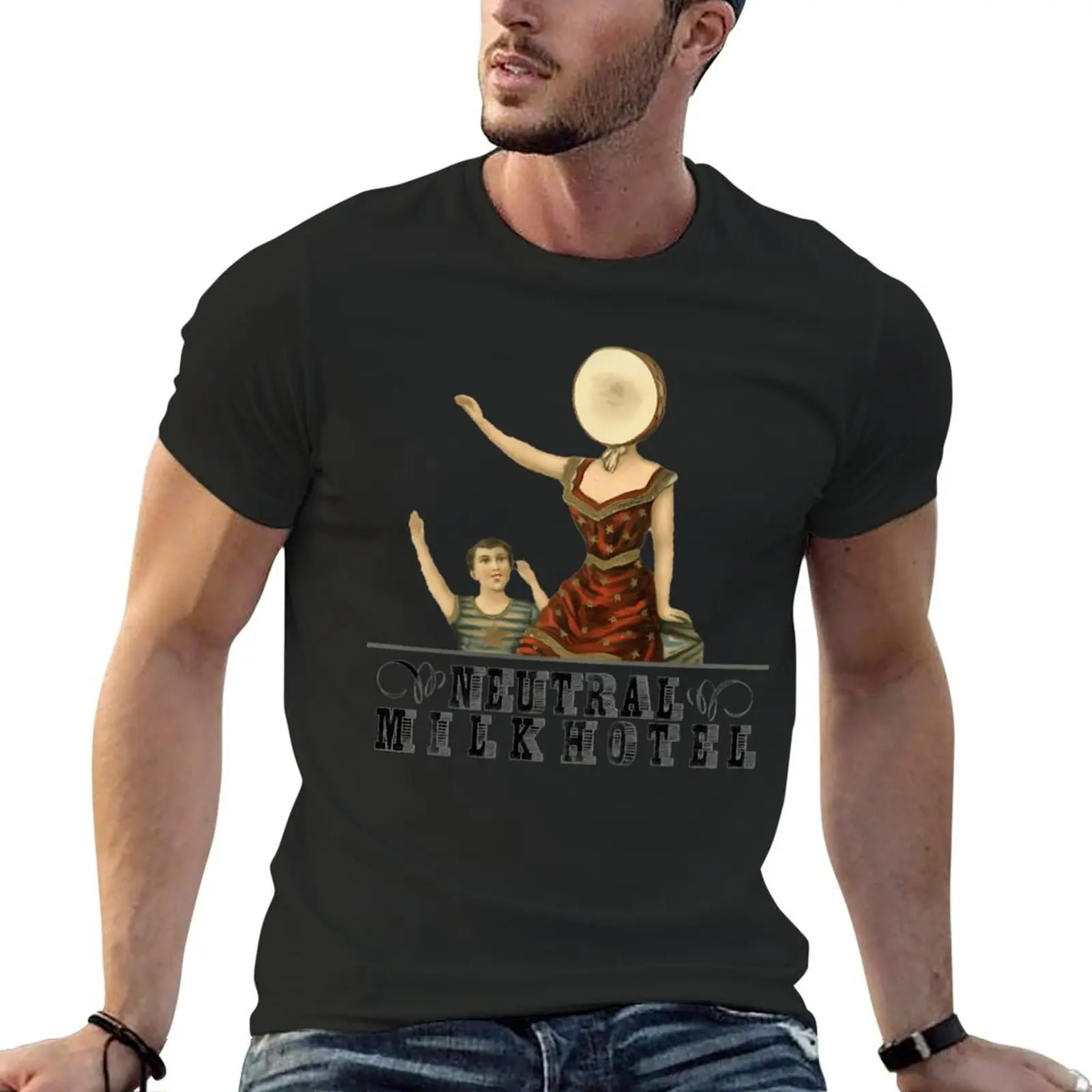 

Neutral Milk Hotel - In The Airplane Over The Sea T-Shirt custom t shirt anime kawaii clothes compression shirt men