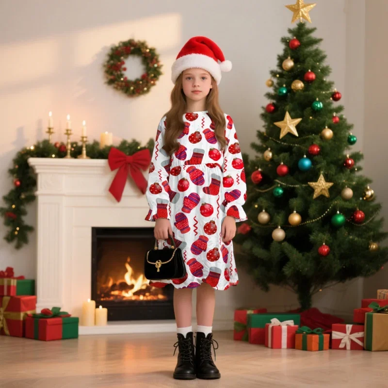 Gonna lunga per ragazze alla moda Serie natalizia Stile casual Articolo di vendita caldo alla moda per ragazze