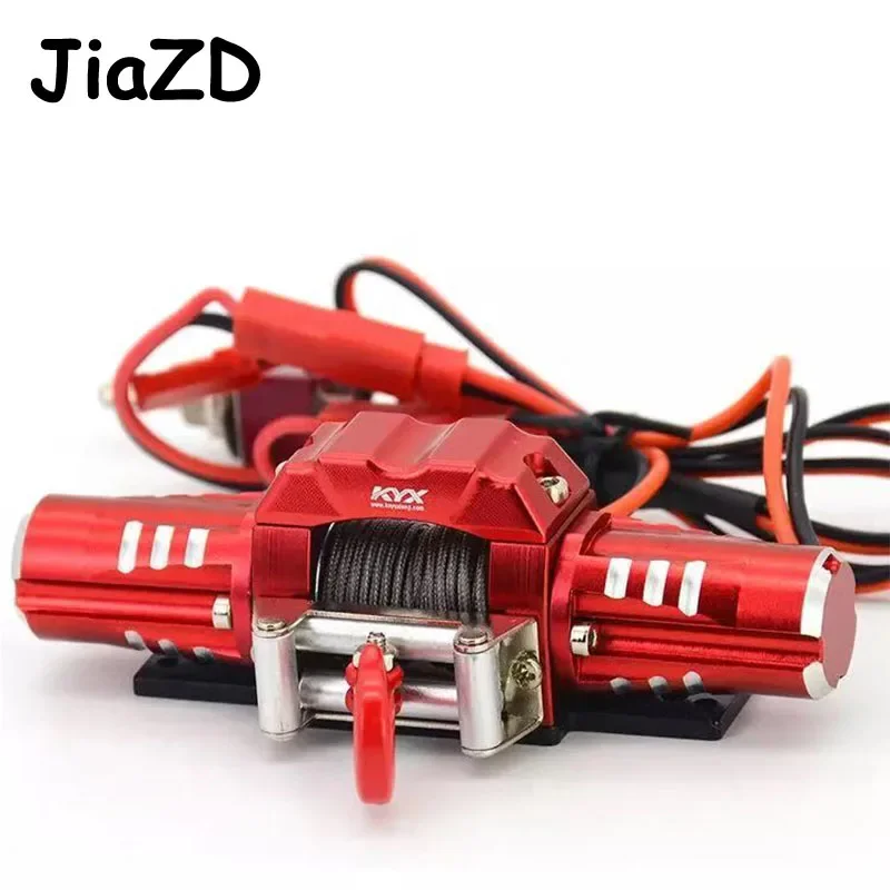 KYX Aluminum Alloy Electric Self-rescue Winch Single/Double Motor Capstan Windlass Hook for RC 1/10 Climbing Car TRX-4 KM2 Parts