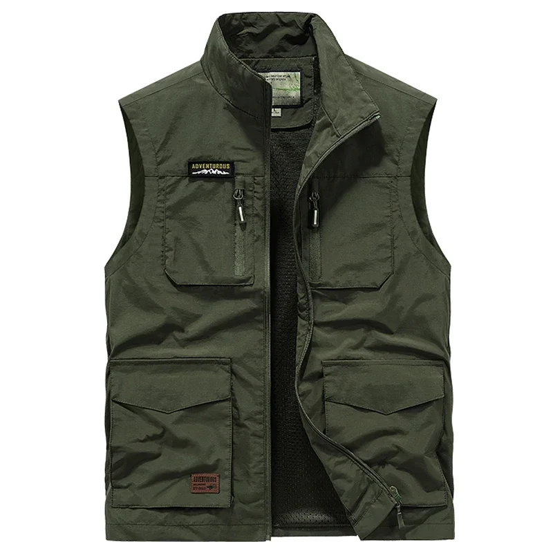 Gilet da campeggio esterno da uomo Gilet multitasche tattico militare Techwear Escursionismo Gilet da pesca Fotografia Safari Gilet cargo da uomo