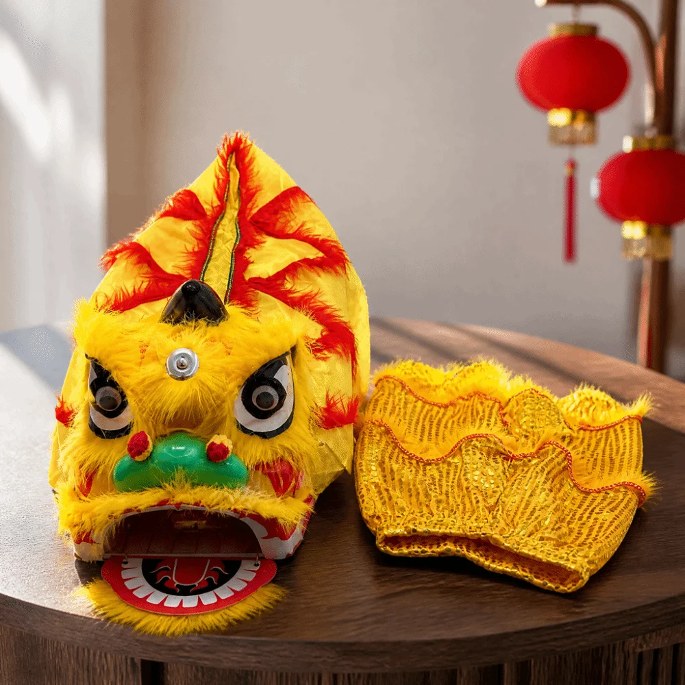 Sport Handmade Lion Dance Pants Foam Head 6/9 Inch Lion Dance Costume Artificial Fur 2-16 Age Lion Dance Set Chinese Spring Day