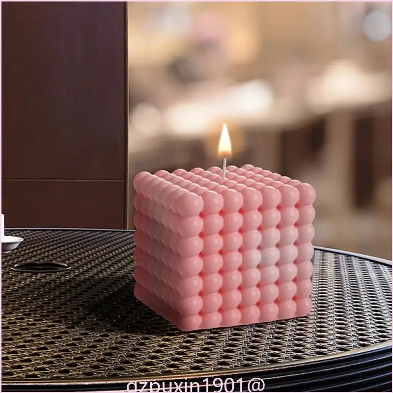 57qa 3d Bubble Cube Harzform Arherapie Kerze Kerze Silikon Schimmelwürfel Epoxidform für Harzguss nach Hause Dekore Kerzenform – Detail 4