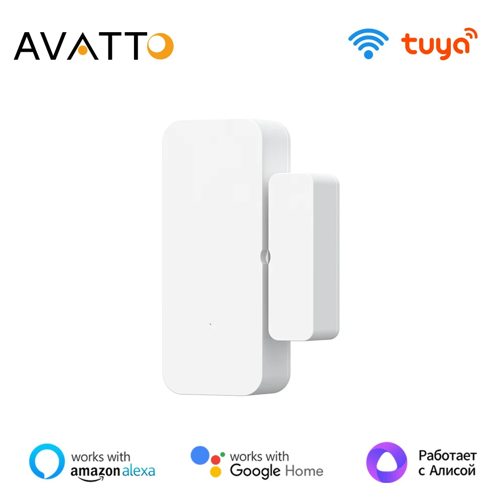 

AVATTO Tuya Wi-Fi дверной датчик умные дверные беспроводные детекторы открытия/закрытия Wi-Fi датчик окна приложение работает с Alexa Google Home