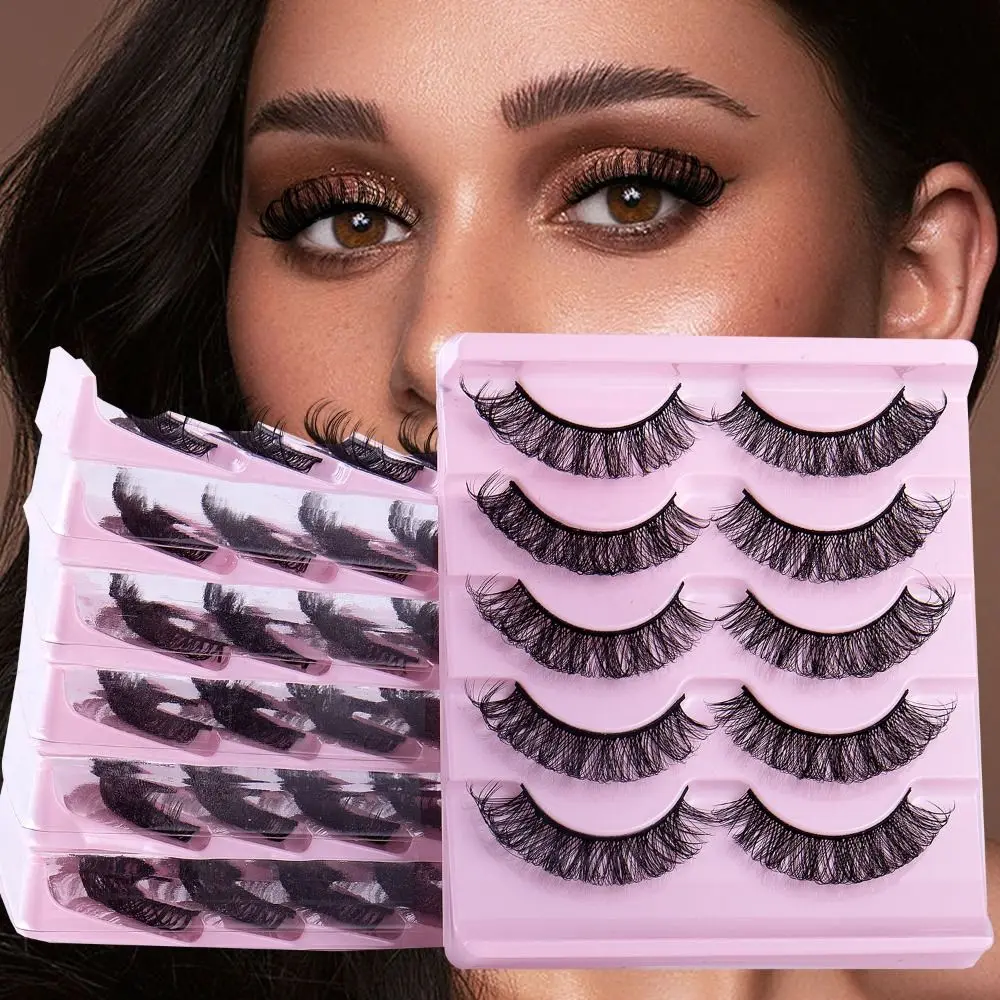 DD Curl Russian False Eyelashes 3D Mink Fluffy Natural Russian Eyelashes Super Volume Reusable DD Curl Eyelashes