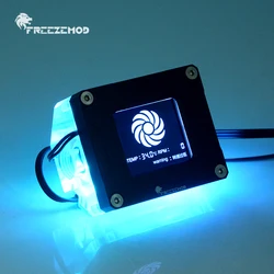 FREEZEMOD Computer Water Cooling Electronic Data Flow Meter with RPM and Temperature Display LSJ-PMZN