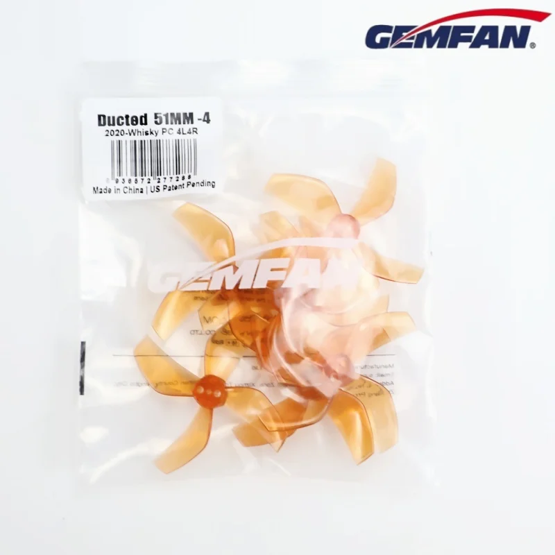 8쌍 16개 젬팬 D51 51mm 2020 2X2X4 4-블레이드 PC 프로펠러 1.5mm RC FPV 프리스타일 2인치 시네웁 덕티드 드론 DIY 부품