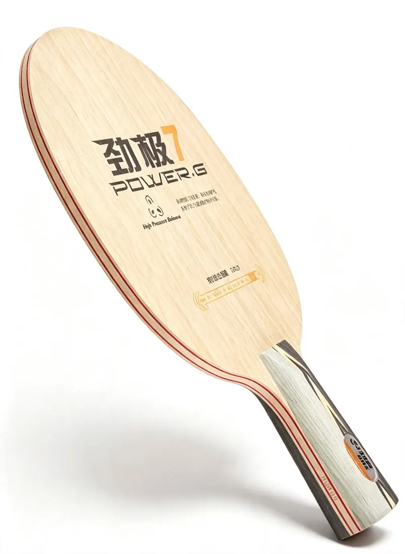 DHS POWER G 7 PG7 Tischtennisschläger 7-lagiges Holz Ping-Pong-Schläger Originalverpackung Loop-Driving mit Schnellangriff – Detail 7