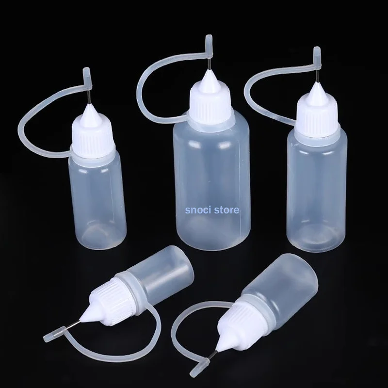 3ml-120ml Plastic Squeezable Needle Bottles Liquid Dropper Sample Drop Glue Bottles Applicator Refillable Containers，5Pcs