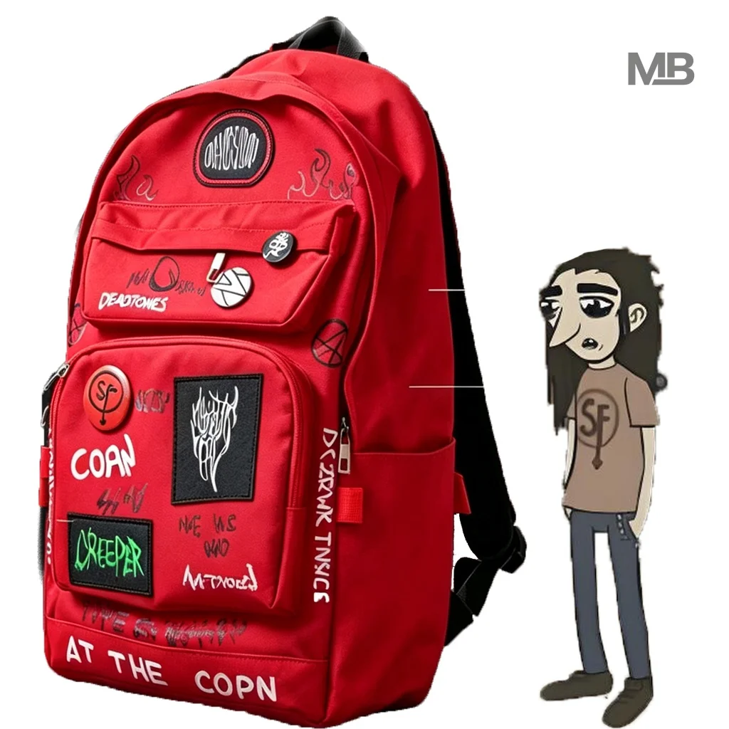Game Sally Face Larry Johnson Cosplay Canvas Shoulder Bag Red Backpack Unisex Student Handbag Wig Mask Storage  Halloween Party