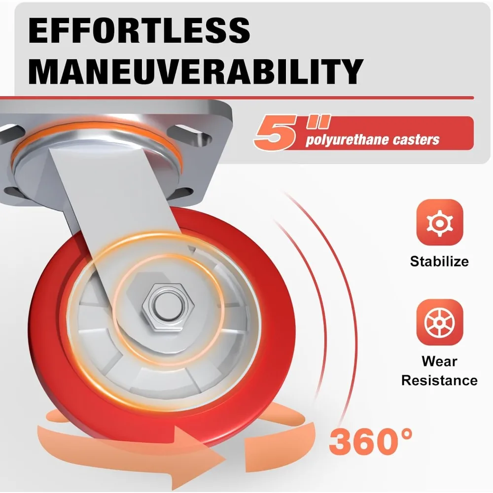 Robuuste 2-in-1 paneelwagen met 42 x 24 rubberen matplatform en 3 leuningen, capaciteit van 2500 lbs voor gipsplaat en hout, flatbe