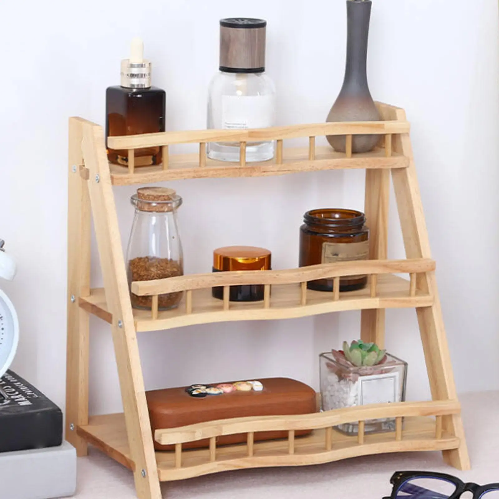 

3 Tier Multipurpose Rustic Risers for Display for Countertop Cabinet Perfume