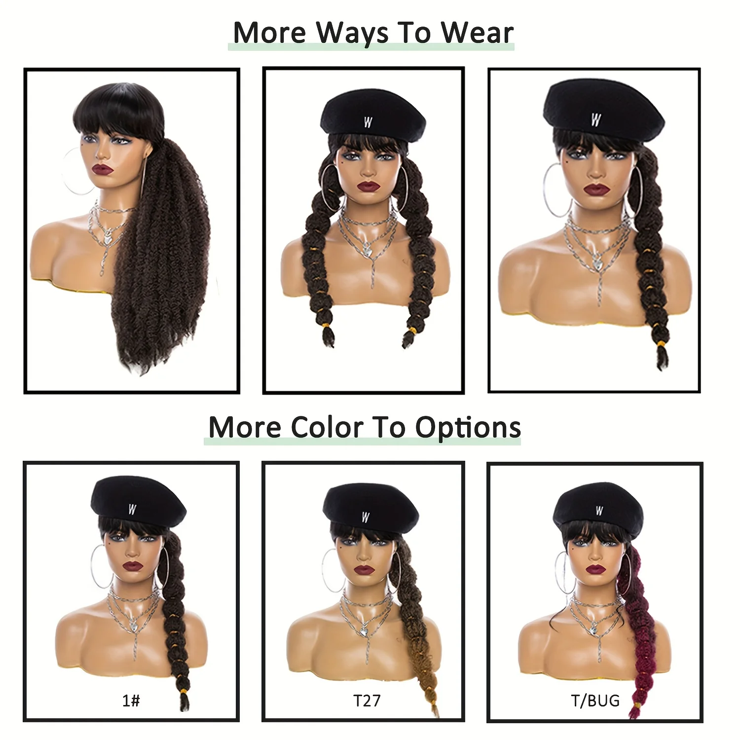 Kinky Afro Bubble Ponytail Extension ผมสังเคราะห์ชิ้นป้องกันสไตล์