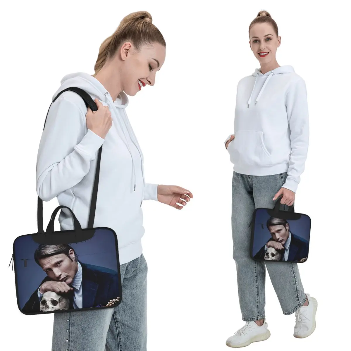 Hannibal Mads Mikkelsen Horror Movie Merch Crossbody Laptop Bag Case  13 14 15.6 Inch Notebook Pouch for Macbook Pro Lenovo