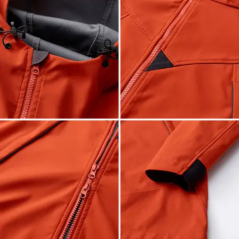 Herr Vandringsjacka med dragkedja och fickor Campingjacka Dam Justerbar dragsko med huva Resejacka Utomhus Vattentät Sportjacka 10 best sales 6-ficksjacka för män - №10