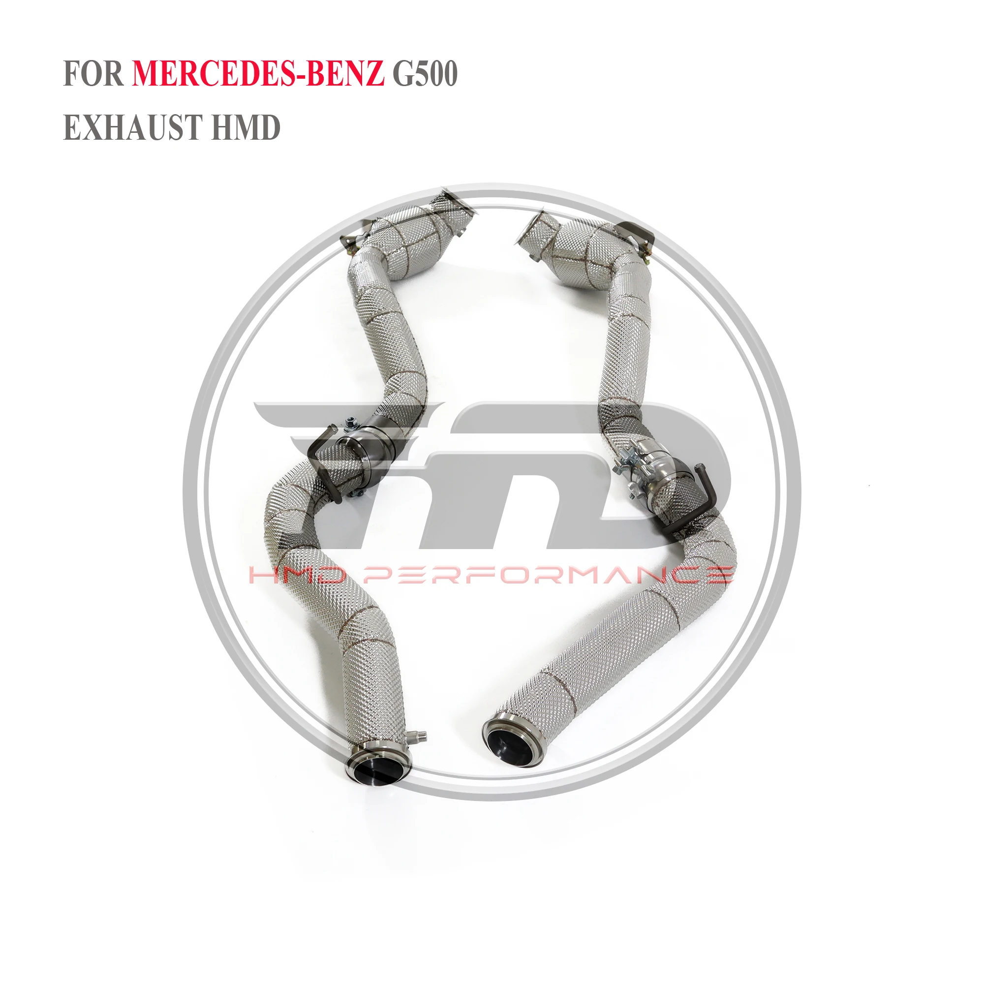 HMD Exhaust System High Flow Performance Downpipe for Mercedes Benz G500 G63 G65 W464 With Heat Shield Racing Pipe