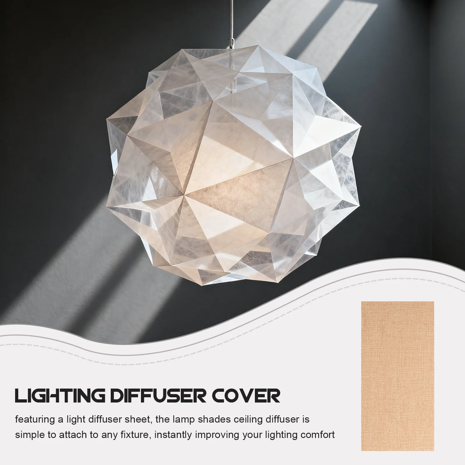2Pcs Lampshade Diffuser Sheets Flexible Pendant Ceiling Light Covers Trimmable Soft Light Glare Reduction for Office Living Room view 6