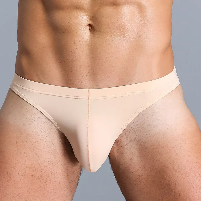 Männer Sexy Weiche Unterwäsche Nahtlose Low Rise Höschen Atmungsaktive U-konvexe Solide Sommer Briefs Elastizität Unterhose Slip Homme