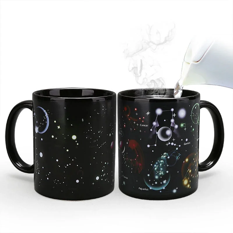 New 12 constellation color change mugs,porcelain mug Hand-painted Starry sky puer tea mug coffee cup Drinkware unique gift