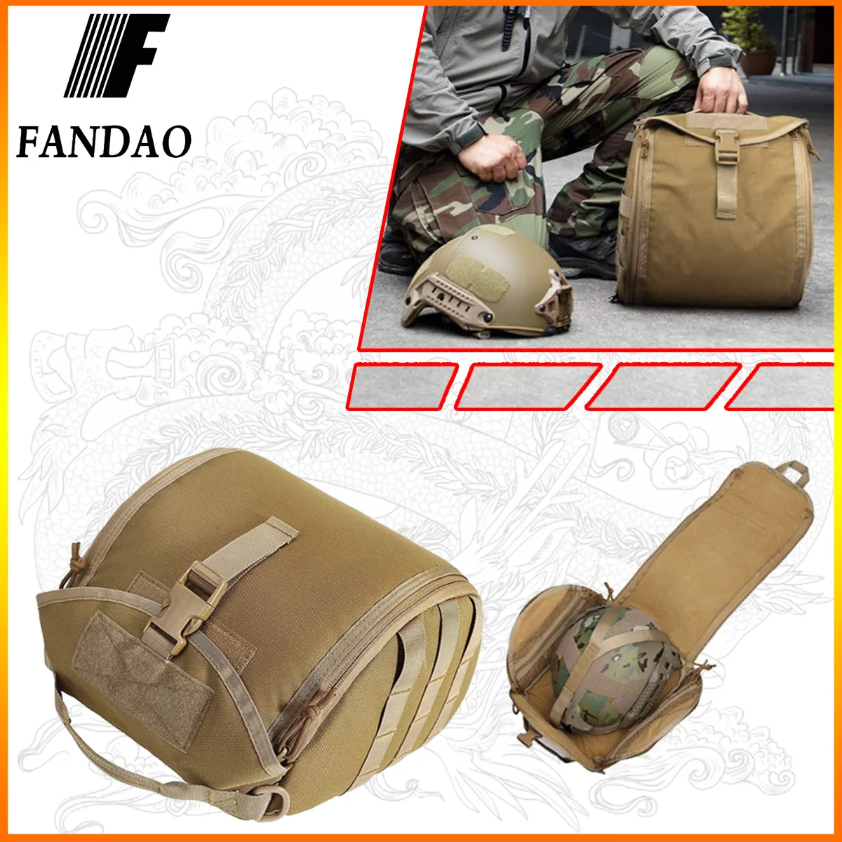 Tactical Hunting air rifle Helmet Bag Pack Padded Storage Bag Molle Helmet Bag for Carrying Airsoft Fast Motorcycle MICH Helmet