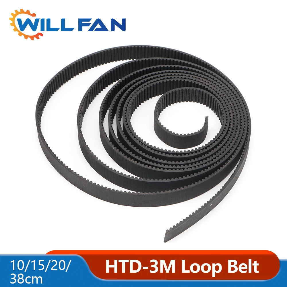 Will Fan HTD3M-15 20MM Rubber Open Timing Transmission Belt Pully For Co2 Laser Cutter Engraving Machine Printer Machine