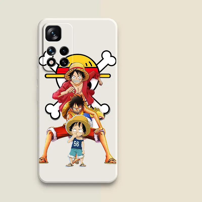 One Piece Pirate Monkey D Luffy Liquid Silicone Phone Case For Funda Xiaomi Redmi Note 12 11 Pro Plus 11T 10T 5G 10S 9S 8T Pro