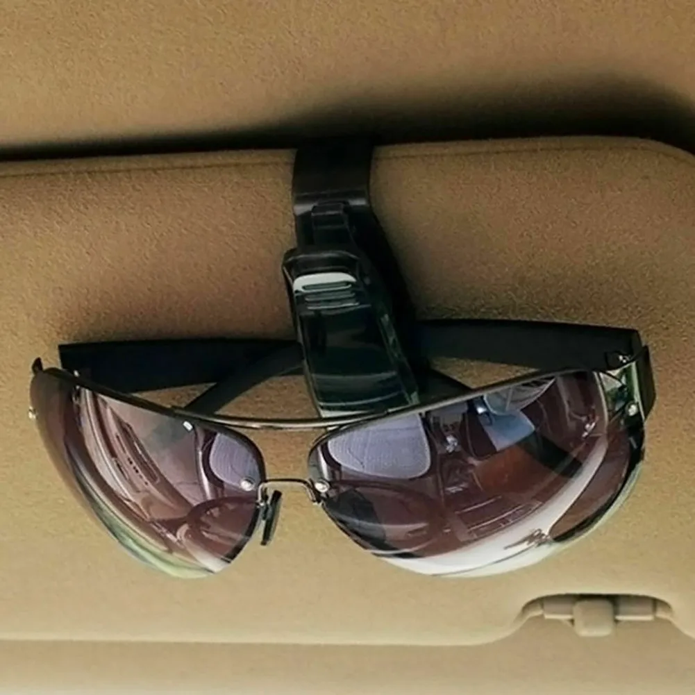 ABS Car Glasses Clip Receipt Storage Sun Visor Ticket Accessory Black Plastic Card Holder Glasses High Quality