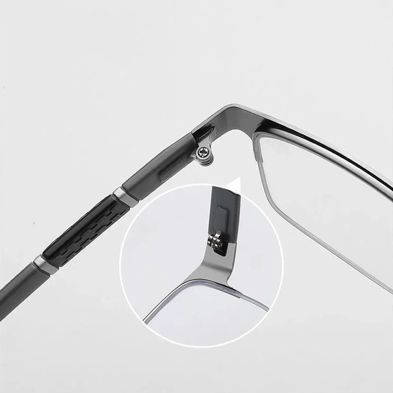Metall Business Photochrome Myopie Brille Klassische Halb Rahmen Anti-blau Licht Brillen Outdoor High Definition Nahe Anblick Gläser – Detail 12