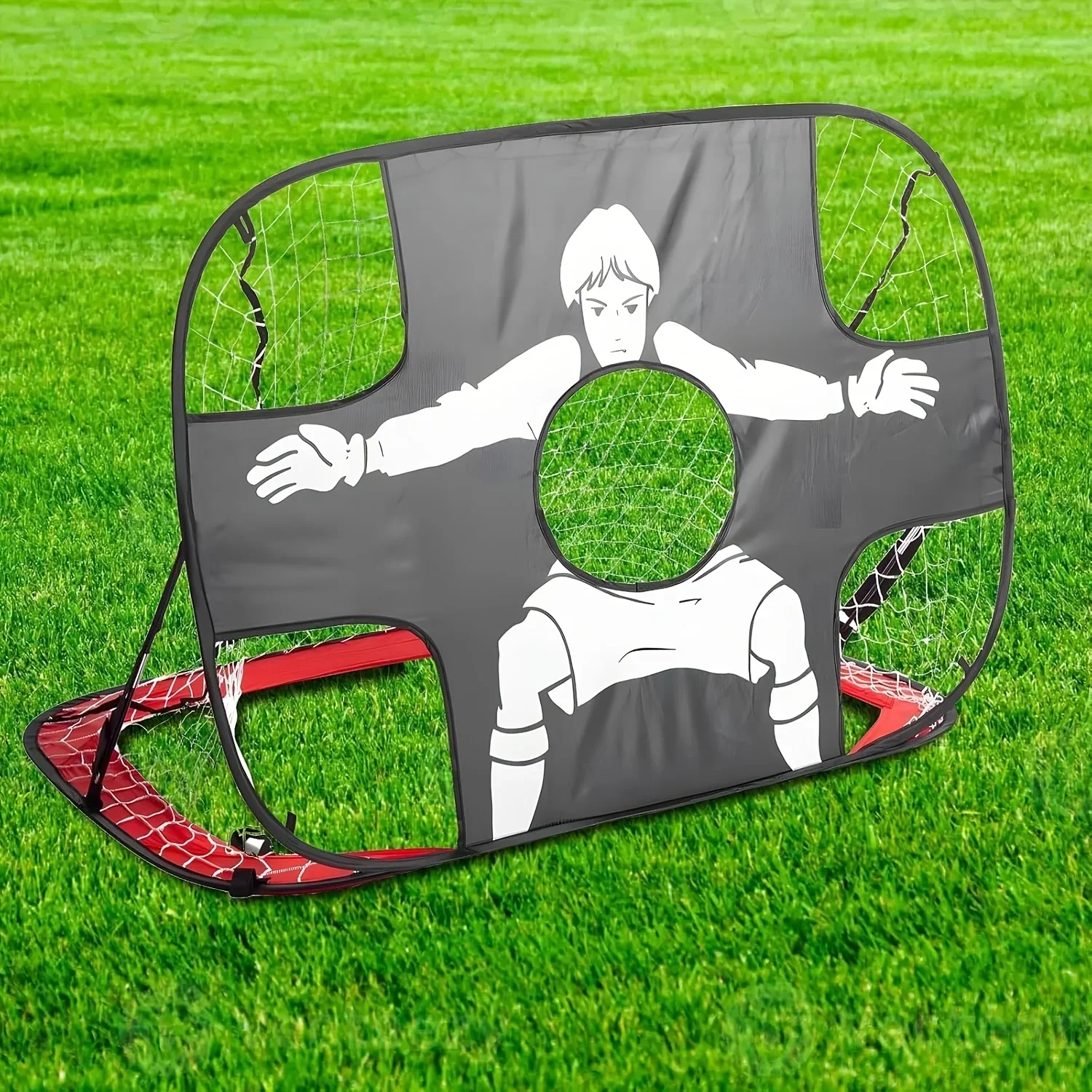 2-in-1 faltbares Fußballtor, tragbares Fußballtornetz, Dual-Purpose-Design für Fußballtraining im Freien, Multifunktions-Trainingsnetz