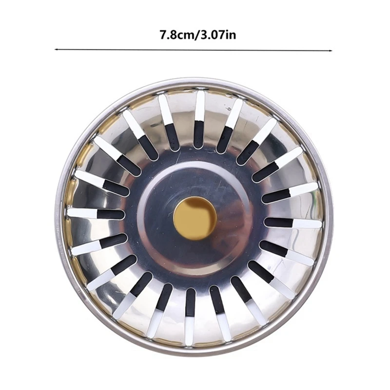2 PCS Sink Drain Strainer Kitchen Sink Drain Strainer Silver Stainless Steel Ultimate Solution For Long-Lasting Stainless