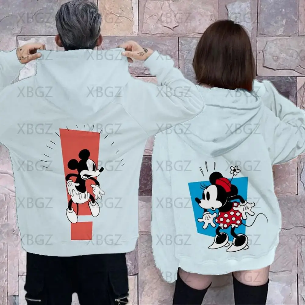 Women's 2024 Sweatshirt Disney Top Woman Mickey Men's Hoodie Couple Outfit Hoodies Minnie Mouse Sweatshirts Children's Y2k Print