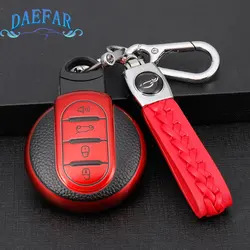 Leather TPU Car Key Case Cover for BMW Mini Cooper F55 F56 F57 F54 F60 JCW Clubman Countryman Keyless Shell Auto Accessories