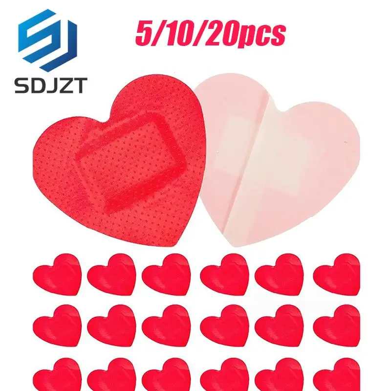 5/10/20pcs Pad Hydrocolloid Dressing Heart Shaped Bandage Heart-shaped Self-adhesive Wound Patches First Aid Gauze