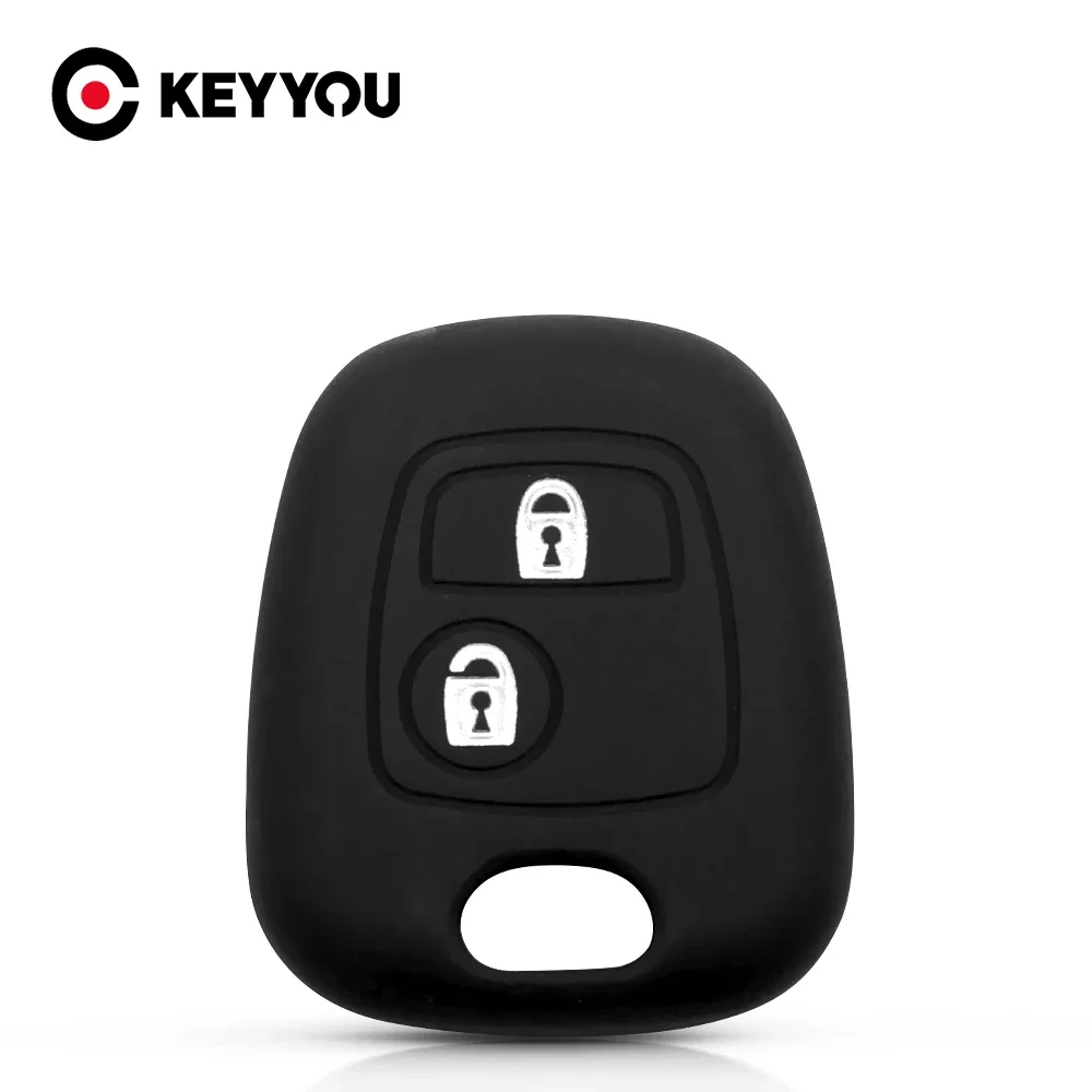 KEYYOU Silicone Key Car Case Key Rings Cover For Citroen C1 C2 C3 C4 Xsara Picasso For Peugeot 106 107 206 207 For Toyota Aygo