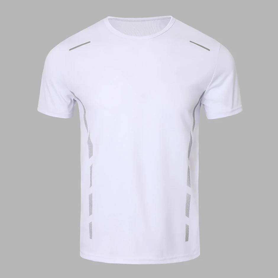 4/1 Pcs Men's Summer Multicolor Quick-drying Sports Short Sleeve Loose Breathable Fitness Running Badminton T Reflective Strip