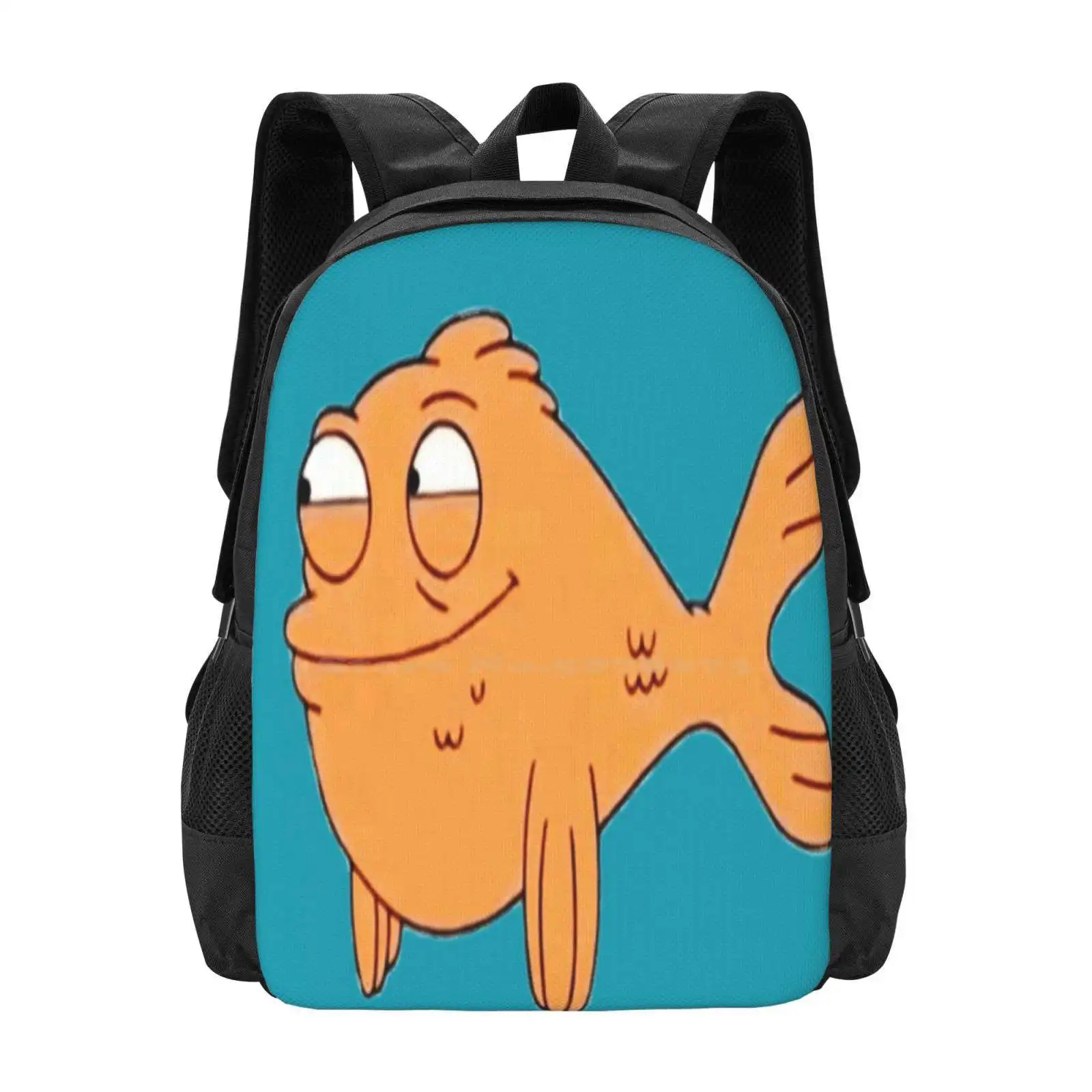 Klaus The Goldfish Bag Backpack For Men Women Girls Teenage Goldfish Cute Japanese Aquarium Blue Kawaii Orange Pet Ocean