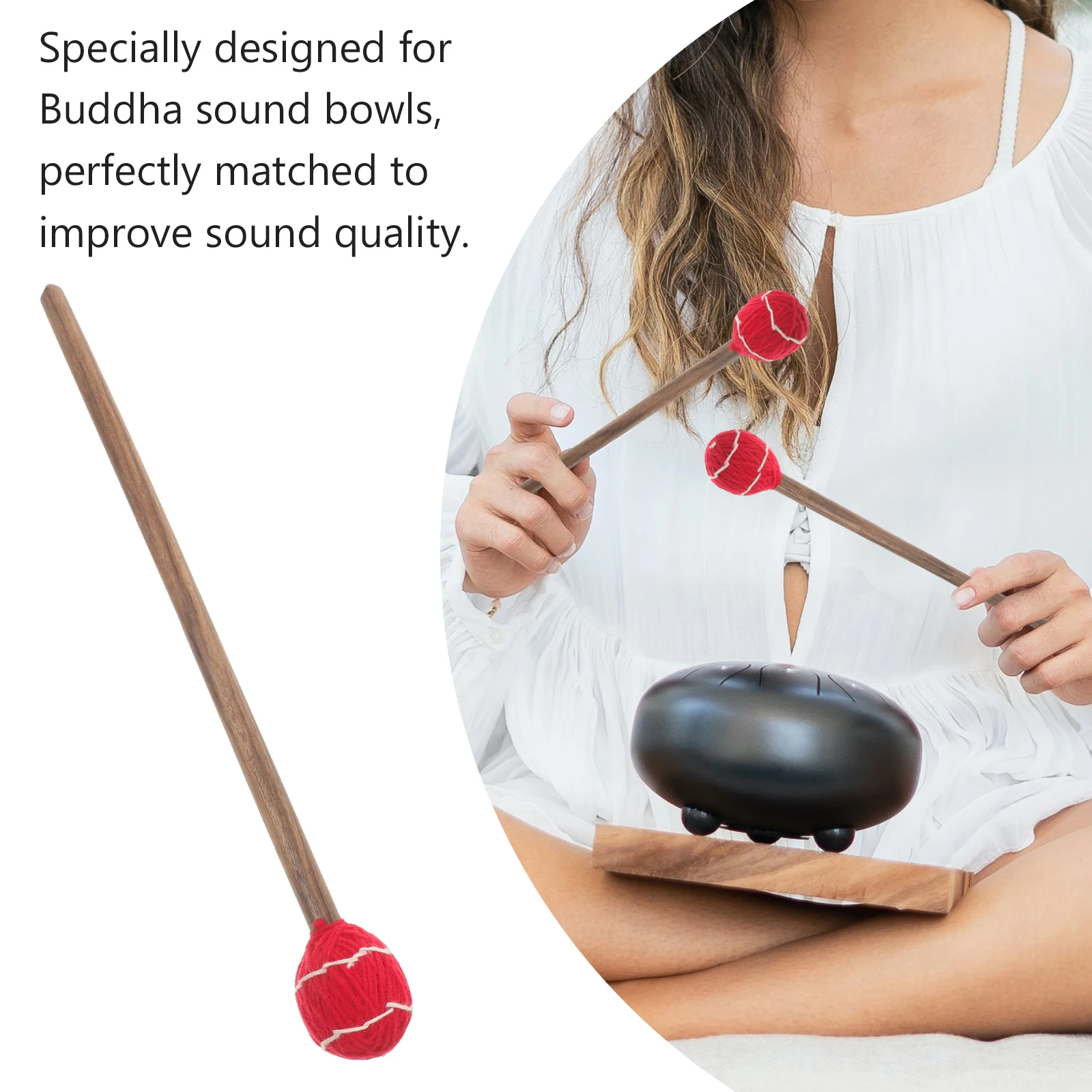 

Wool Yarn Striker 28CM Small Size for Sound Bowl Relaxation Yoga Meditation Gifts Singing Bowl Mallet Wooden Stick Parts