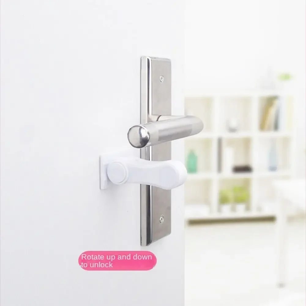 ABS Door Handle Lock Safety Equipment Multifunctional Unisex Safety Lock No Punching Anti-pinch Safety Protection Buckle
