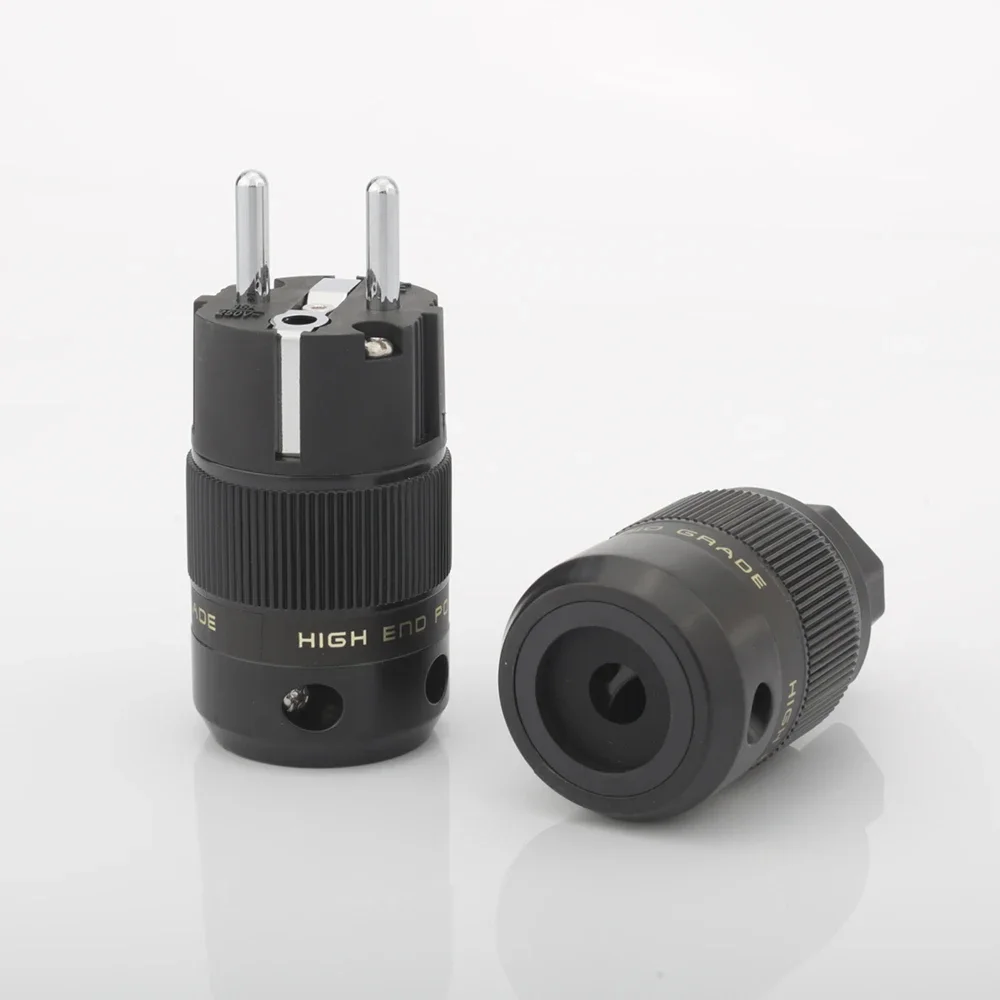 Rhodium Plated EUR Schuko EU Power Plug & IEC Connector Plug HIFI Power Adapter Sockets Use for Home Audio Equipment